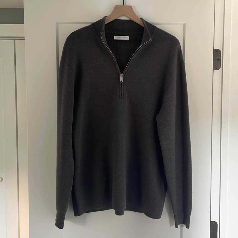Everlane Merino Wool Half Zip | Color: Charcoal | Size: L